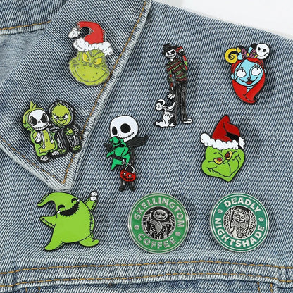 Disney The Nightmare Before Christmas Enamel Pin Cartoon Figure Sally Jack Skellington Metal Badge Brooch Kawaii Accessories - Kaiju Mafia