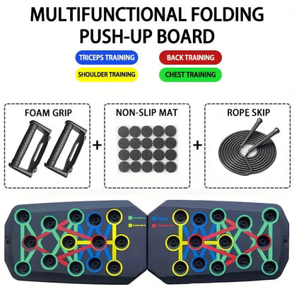 Portable Multifunctional Push - Up Board Set with Handles Foldable Fitness Equipment for Chest Abdomen Arms and Back Training - Kaiju Mafia