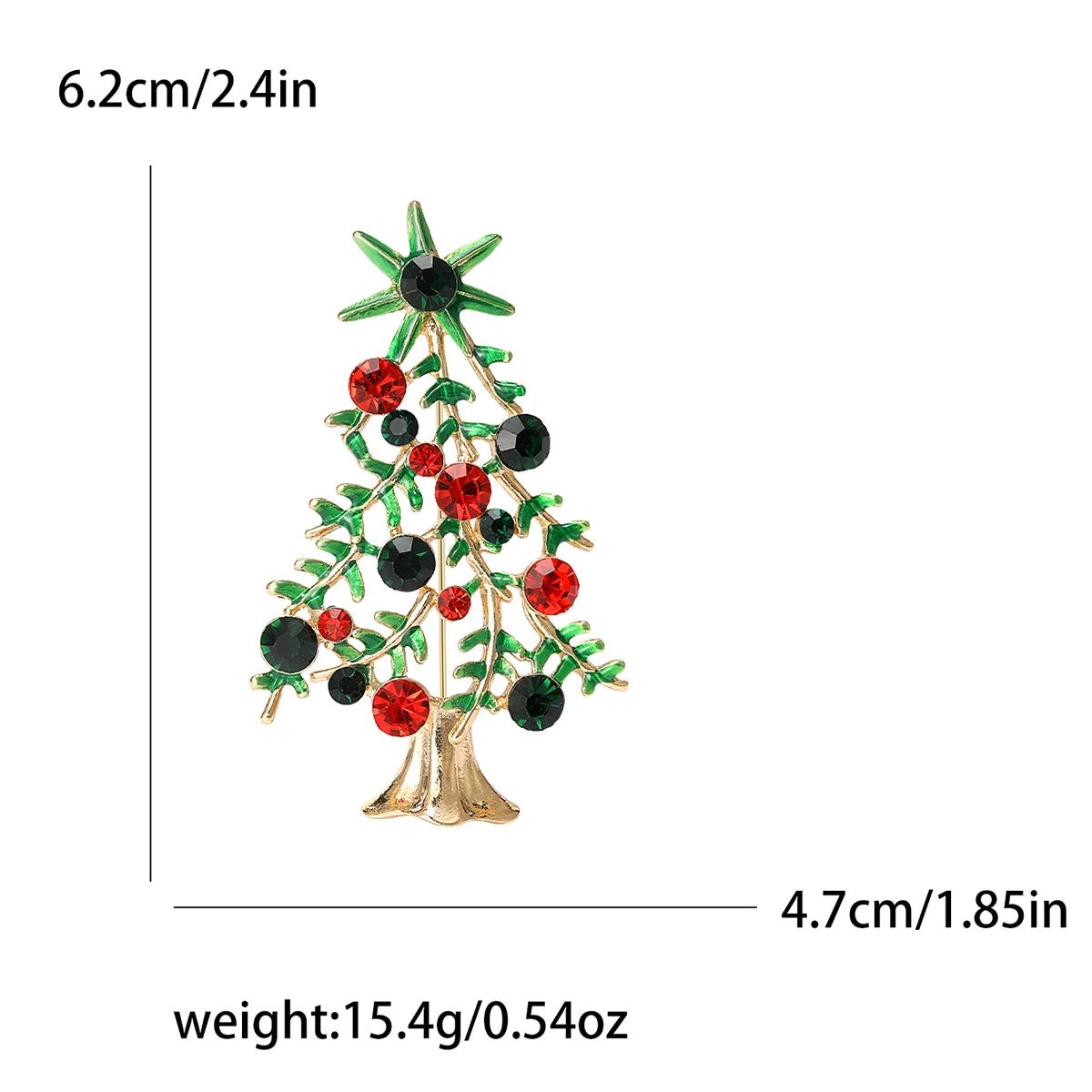 StarryGem Wholesale Christmas Festival Rhinestone Star Christmas Tree Brooches Classic Corsage Pins Coat Shirt Accessories Gifts - Kaiju Mafia