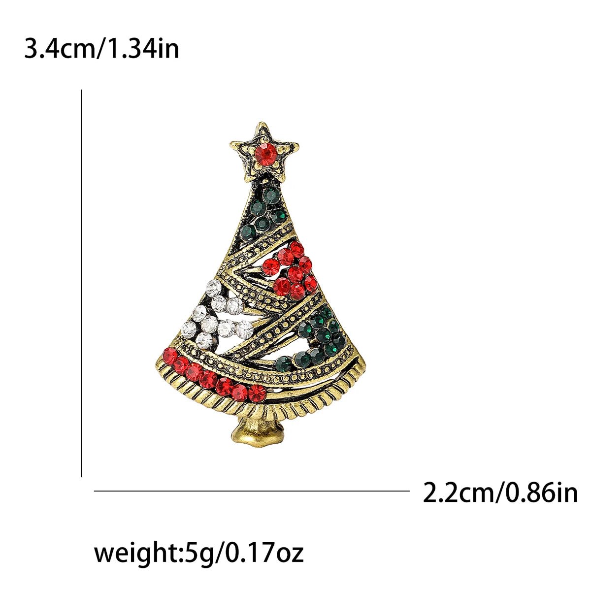 StarryGem Wholesale Christmas Festival Rhinestone Star Christmas Tree Brooches Classic Corsage Pins Coat Shirt Accessories Gifts - Kaiju Mafia