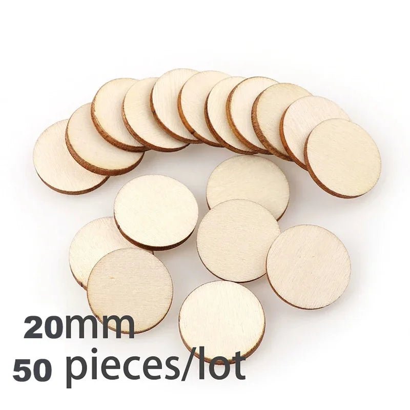 3mm Thickening 2 - 100Pcs 1cm - 10cm Unfinished Round Wood Slices DIY Crafts Wooden Circle Discs for Painting Wedding Ornament Decor - Kaiju Mafia