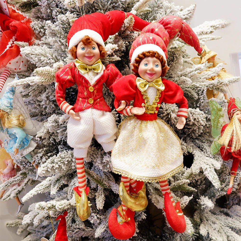 Elf Couple Navidad New Year Xmas Gifts for Kids Plush Dolls Toys Christmas Tree Pendant Drop Ornaments Hanging Decoration - Kaiju Mafia