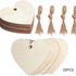 10/20PC Natural Wood Heart Slices Unfinished Predrilled Wooden Blank Heart Slices with Natural Twine for Christmas Wedding Decor - Kaiju Mafia