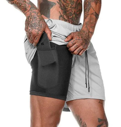 Mens 2 in 1 Fitness Running Shorts