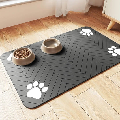 Waterproof Pet Feeding Mat - Absorbent Placemat for Food and Water Bowl