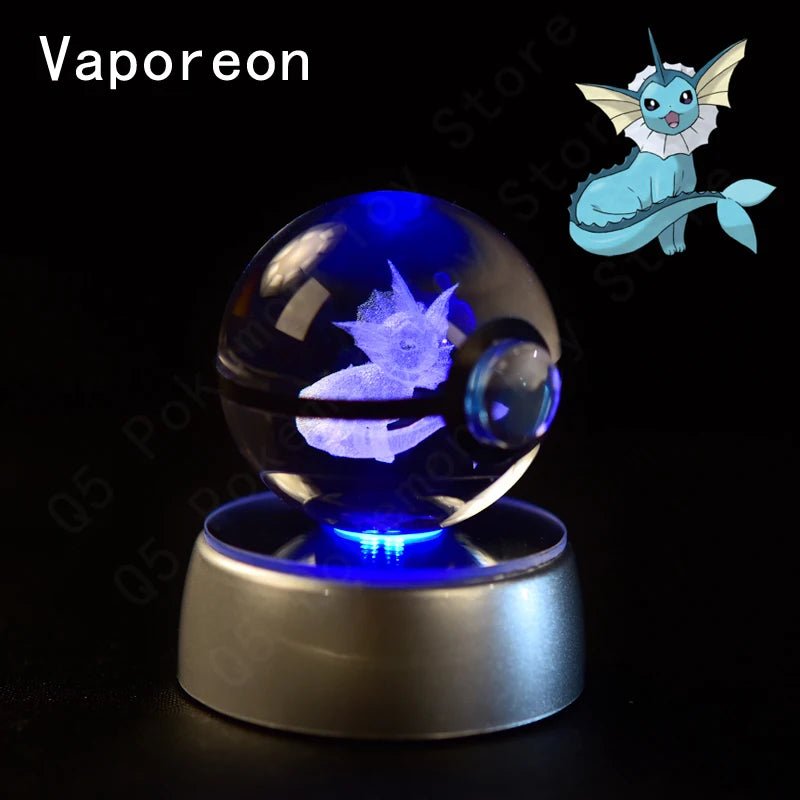 Pokemon 3D Crystal Ball Lamp Set - Perfect Kids Birthday Gift! - Kaiju Mafia