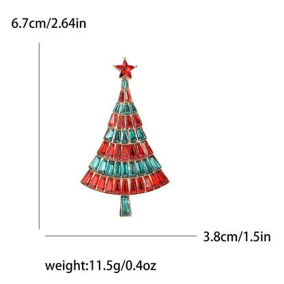 StarryGem Wholesale Christmas Festival Rhinestone Star Christmas Tree Brooches Classic Corsage Pins Coat Shirt Accessories Gifts - Kaiju Mafia