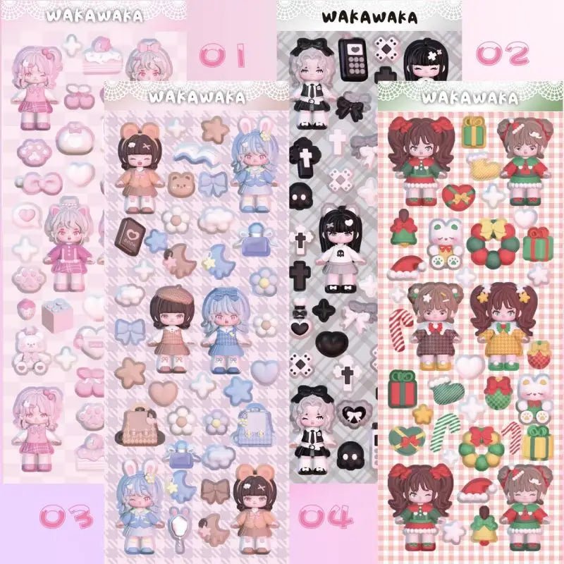 SKYSONIC New Arrival Christmas Style Junk Journal Stickers Decor Scrapbooking Material DIY Agenda Cat Paw Sticker Stationery - Kaiju Mafia