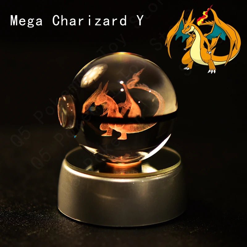 Pokemon 3D Crystal Ball Lamp Set - Perfect Kids Birthday Gift! - Kaiju Mafia