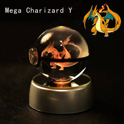 Pokemon 3D Crystal Ball Lamp Set - Perfect Kids Birthday Gift! - Kaiju Mafia