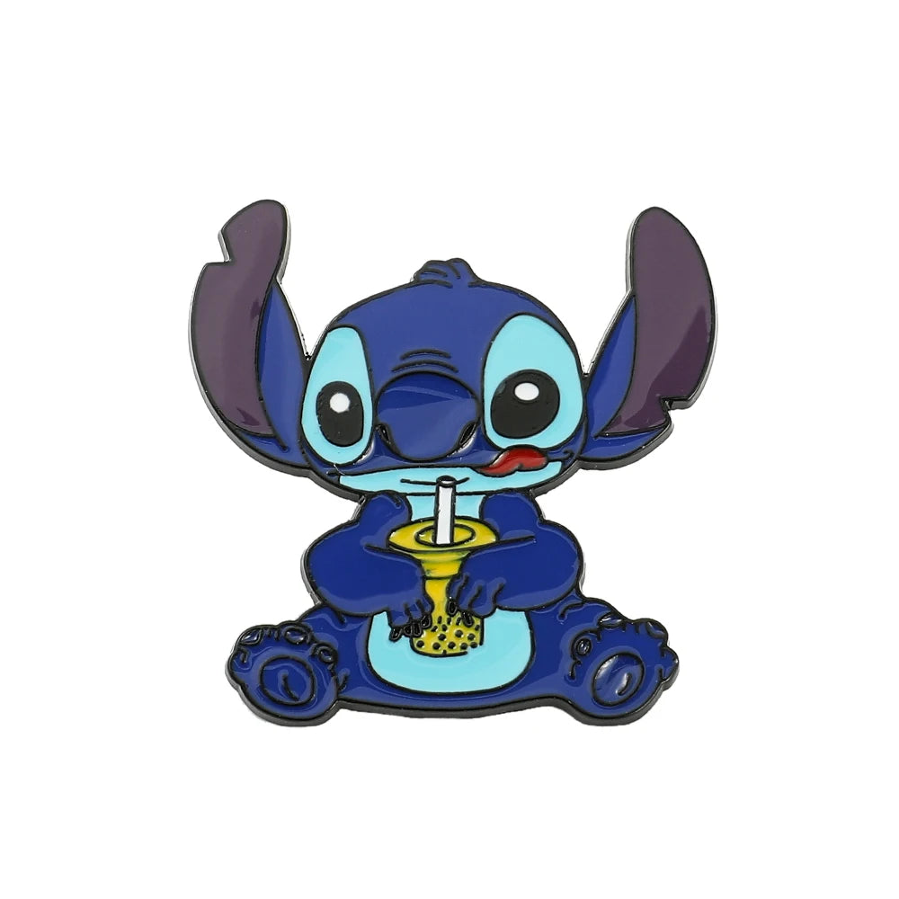 Disney Lilo &amp; Stitch Brooches Cute Stitch Pin for Backpack Cartoon Anime Metal Badges for Bag Hat Accessories Christmas Gifts