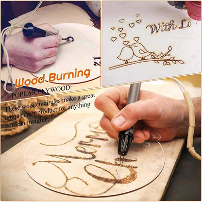 3mm Thickening 2 - 100Pcs 1cm - 10cm Unfinished Round Wood Slices DIY Crafts Wooden Circle Discs for Painting Wedding Ornament Decor - Kaiju Mafia