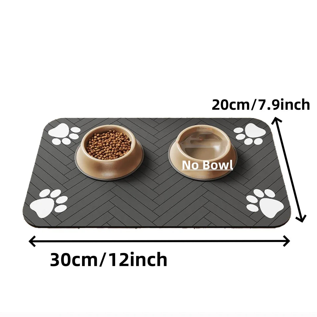 Waterproof Pet Feeding Mat - Absorbent Placemat for Food and Water Bowl