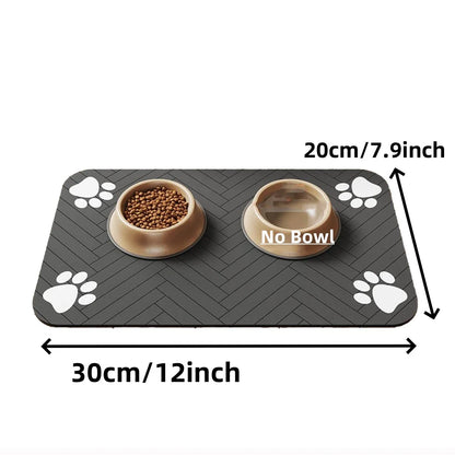 Waterproof Pet Feeding Mat - Absorbent Placemat for Food and Water Bowl