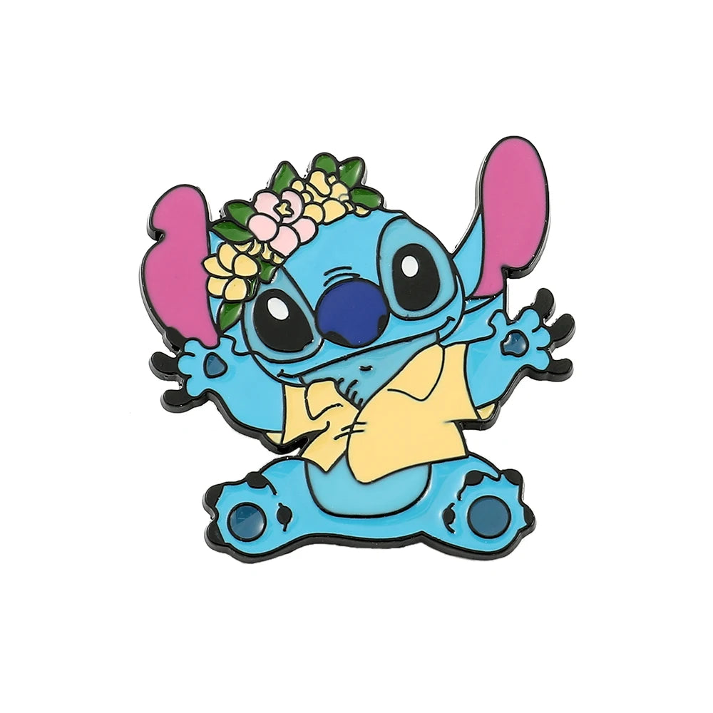 Disney Lilo &amp; Stitch Brooches Cute Stitch Pin for Backpack Cartoon Anime Metal Badges for Bag Hat Accessories Christmas Gifts