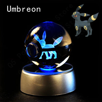 Pokemon 3D Crystal Ball Lamp Set - Perfect Kids Birthday Gift! - Kaiju Mafia