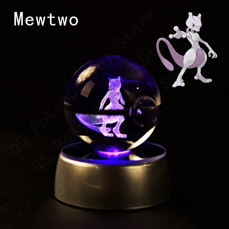 Pokemon 3D Crystal Ball Lamp Set - Perfect Kids Birthday Gift! - Kaiju Mafia