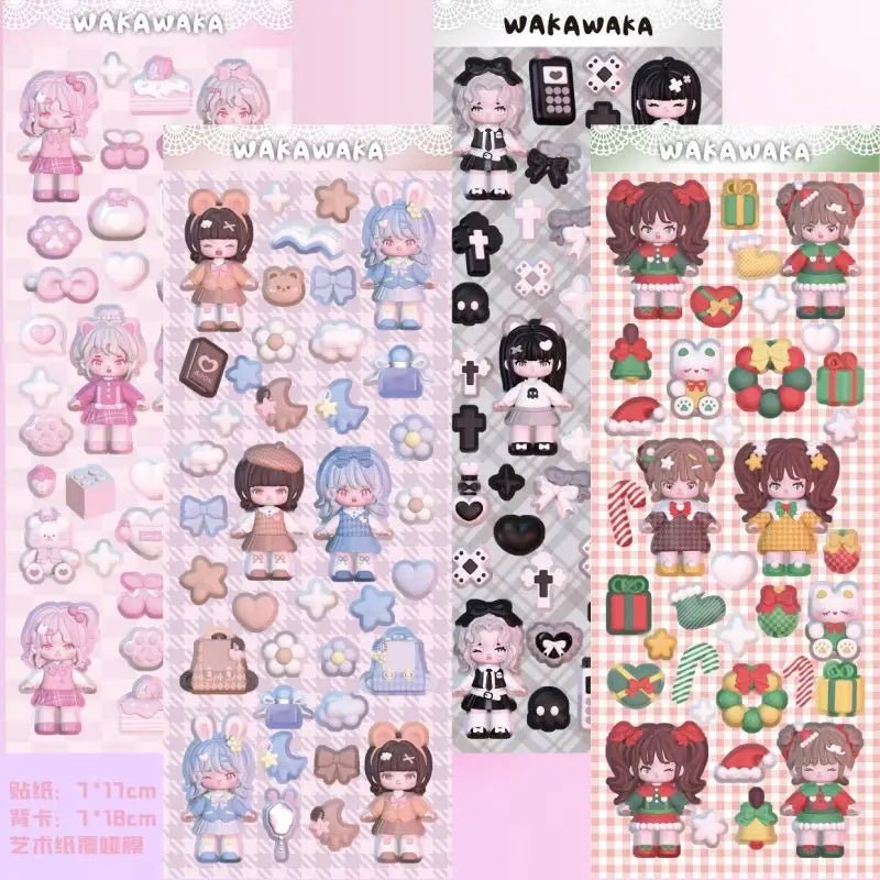 SKYSONIC New Arrival Christmas Style Junk Journal Stickers Decor Scrapbooking Material DIY Agenda Cat Paw Sticker Stationery - Kaiju Mafia