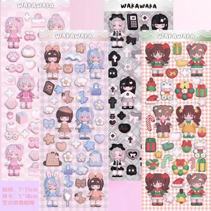 SKYSONIC New Arrival Christmas Style Junk Journal Stickers Decor Scrapbooking Material DIY Agenda Cat Paw Sticker Stationery - Kaiju Mafia