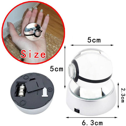 Pokemon 3D Crystal Ball Lamp Set - Perfect Kids Birthday Gift! - Kaiju Mafia