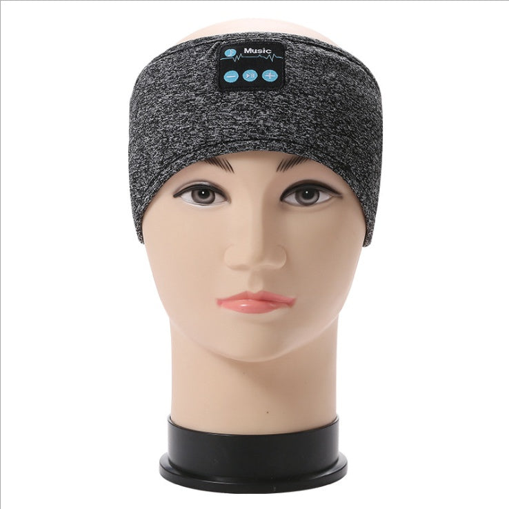 Wireless Bluetooth V5.0 sports headband displayed on a mannequin, perfect for music, calls, and sleep.