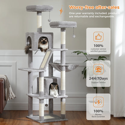 Ultimate Indoor Cat Tower - Multi-Level Plush Condo with Scratching Posts and Caves - Kaiju Mafia