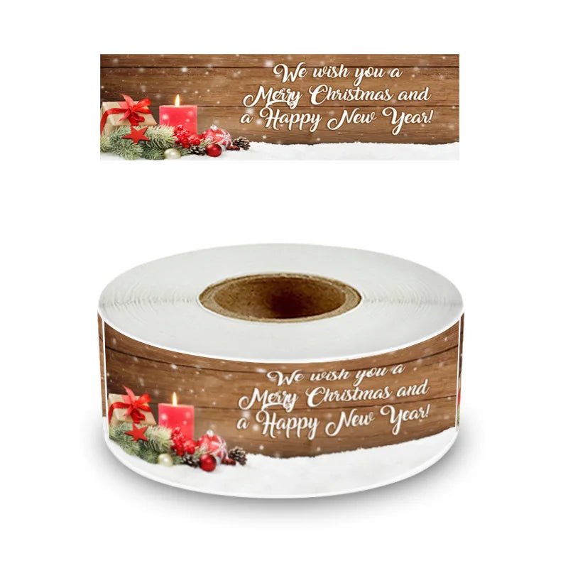 120Pcs/roll Merry Christmas Stickers Happy New Year Gift Sealing Stickers Holiday Candy Bag Box Decoration Stationery Stickers - Kaiju Mafia