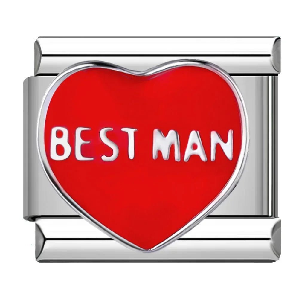 Hapiship Romantic Colour Heart Star Flwoer Tai Chi Italian Charm Links Fit 9mm Stainless Steel Bracelet Jewelry DIY Making DJ597 - Kaiju Mafia