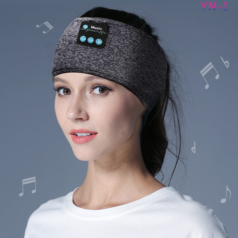 Wireless Bluetooth V5.0 sports headband featuring music and call functionality, perfect for workouts and relaxation.