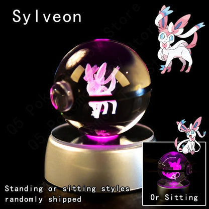 Pokemon 3D Crystal Ball Lamp Set - Perfect Kids Birthday Gift! - Kaiju Mafia