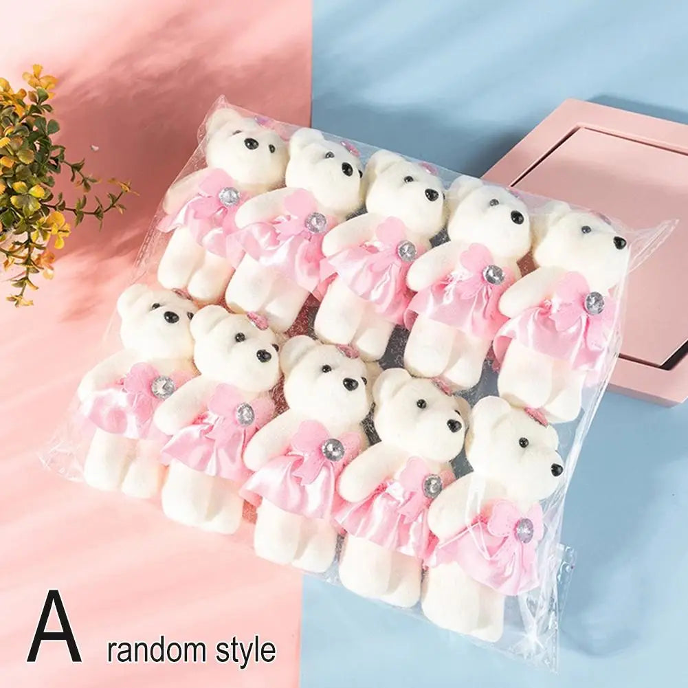 10pcs Bouquet Bear Ice Cream Diamond Bear Valentines Day Gift For Wedding Bouquet Cute Bear Beautiful Flower Gift Home Decor