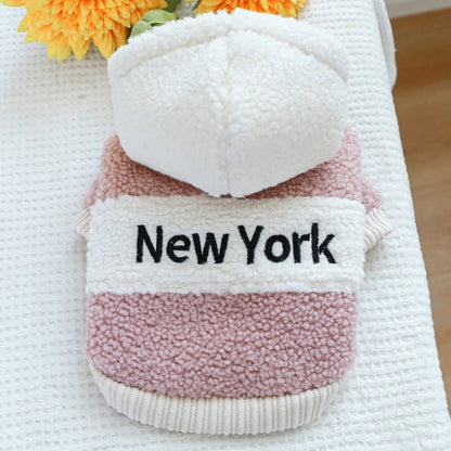 Berber Fleece Puppy Dog Hooded Sweater with Buckle Winter Warm Pet Clothes for Small Dogs Pomeranian Yorkie mascotas Sweatshirts - Kaiju Mafia