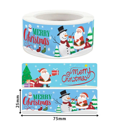 120Pcs/roll Merry Christmas Stickers Happy New Year Gift Sealing Stickers Holiday Candy Bag Box Decoration Stationery Stickers - Kaiju Mafia