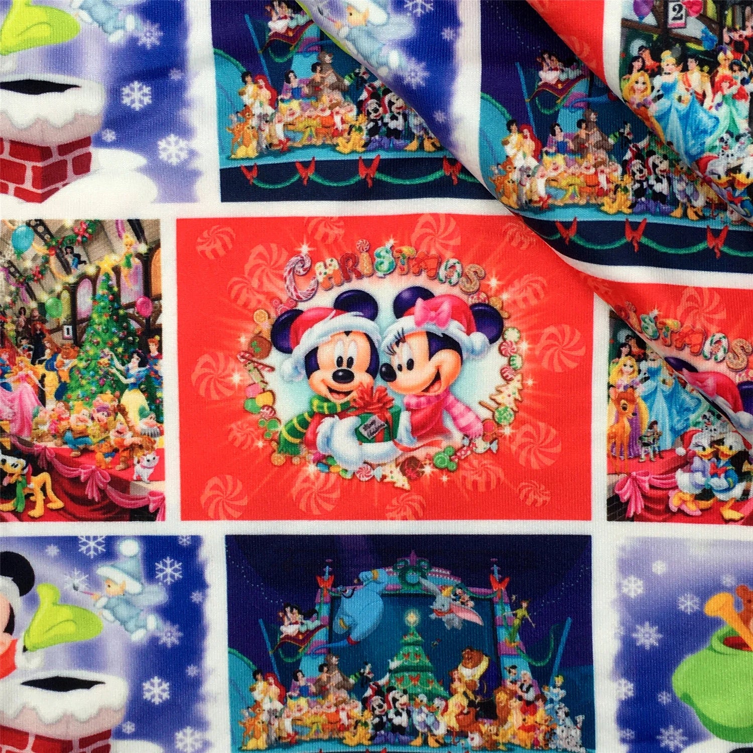 Disney Christmas Princess 50*145cm 100% Cotton Fabric Sewing Quilting Fabric Needlework Material DIY Handmade Patchework - Kaiju Mafia