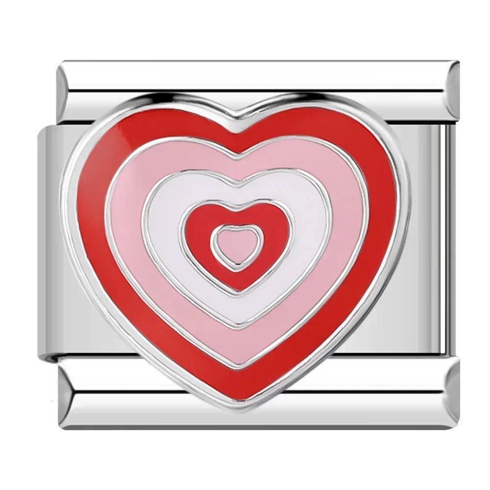 Hapiship Romantic Colour Heart Star Flwoer Tai Chi Italian Charm Links Fit 9mm Stainless Steel Bracelet Jewelry DIY Making DJ597 - Kaiju Mafia