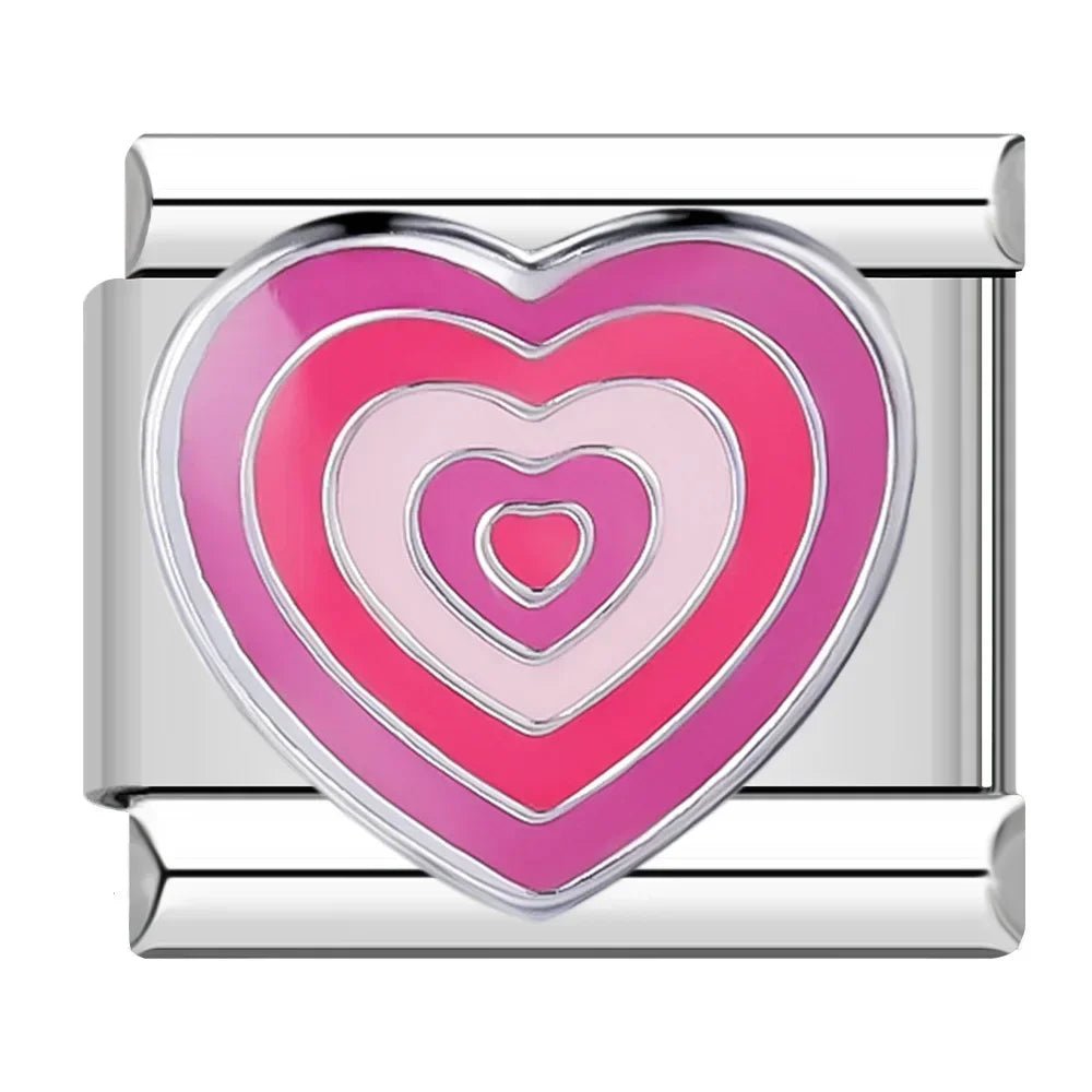 Hapiship Romantic Colour Heart Star Flwoer Tai Chi Italian Charm Links Fit 9mm Stainless Steel Bracelet Jewelry DIY Making DJ597 - Kaiju Mafia