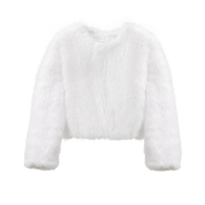Luxury Faux Fur Cropped Coat - Hot Cool Girls Gradient Cropped Jacket