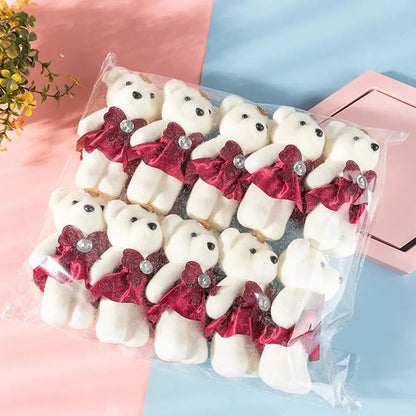 10pcs Bouquet Bear Ice Cream Diamond Bear Valentines Day Gift For Wedding Bouquet Cute Bear Beautiful Flower Gift Home Decor
