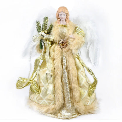 Hot 40cm Christmas Angel Doll Figurine Toy Treetop Ornaments Standing Birthday Natal Decorations Navidad Home Decor novedades - Kaiju Mafia