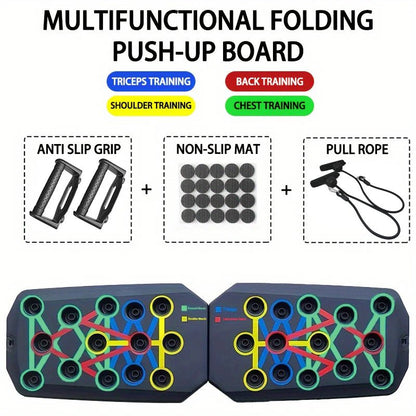 Portable Multifunctional Push - Up Board Set with Handles Foldable Fitness Equipment for Chest Abdomen Arms and Back Training - Kaiju Mafia