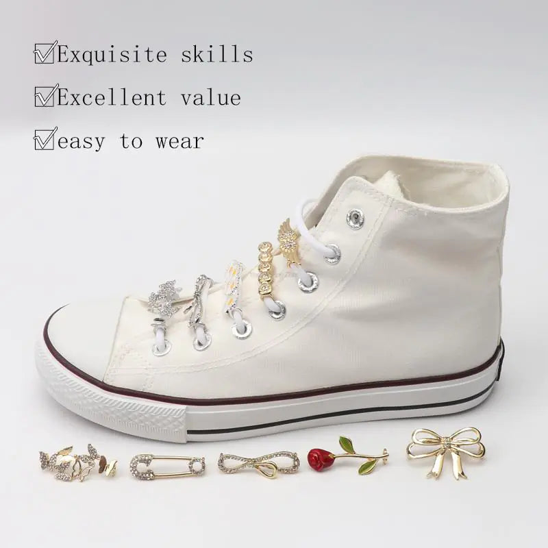 Metal Shoe Charms Rhinestone Sneakers