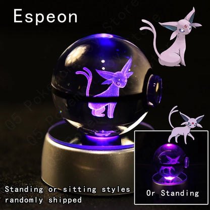 Pokemon 3D Crystal Ball Lamp Set - Perfect Kids Birthday Gift! - Kaiju Mafia