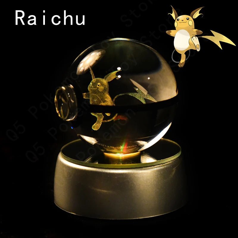 Pokemon 3D Crystal Ball Lamp Set - Perfect Kids Birthday Gift! - Kaiju Mafia