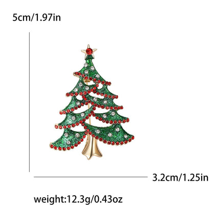 StarryGem Wholesale Christmas Festival Rhinestone Star Christmas Tree Brooches Classic Corsage Pins Coat Shirt Accessories Gifts - Kaiju Mafia