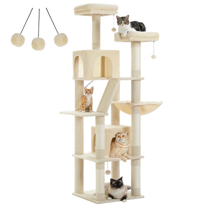 Ultimate Indoor Cat Tower - Multi-Level Plush Condo with Scratching Posts and Caves - Kaiju Mafia