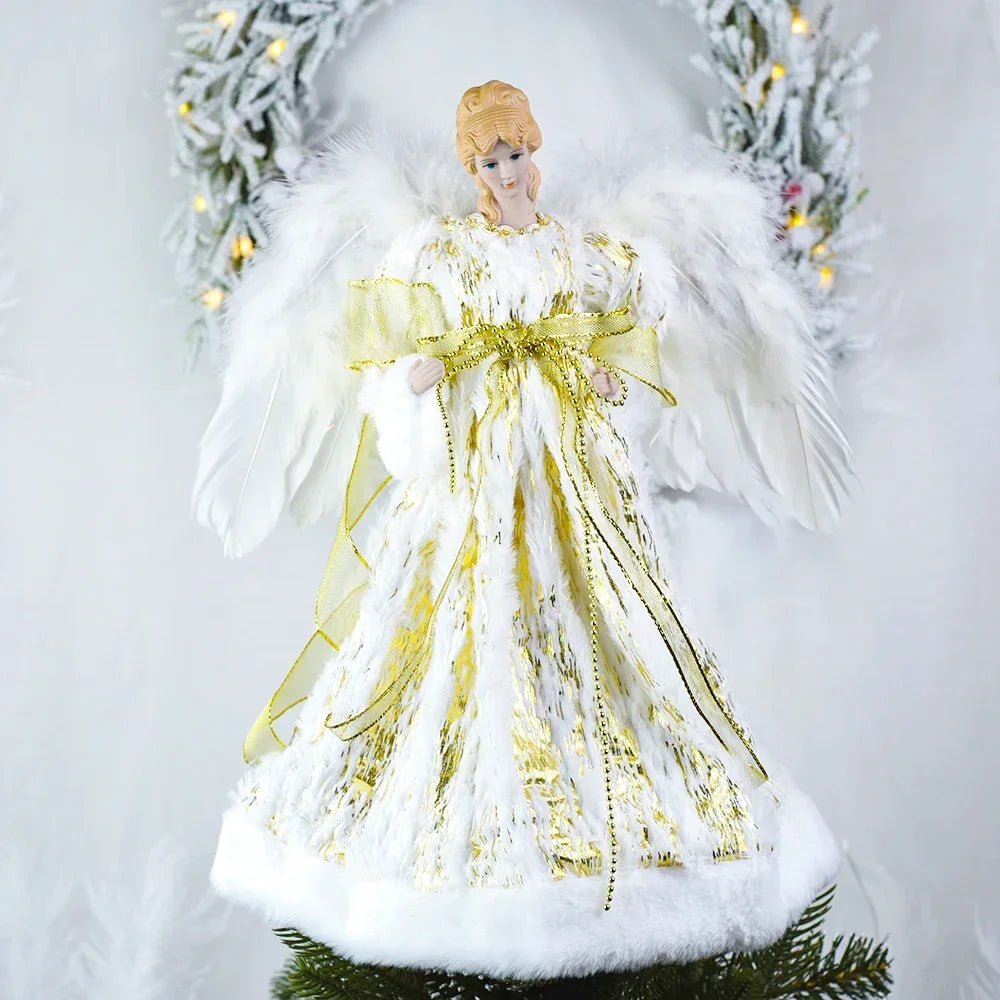 Hot 40cm Christmas Angel Doll Figurine Toy Treetop Ornaments Standing Birthday Natal Decorations Navidad Home Decor novedades - Kaiju Mafia
