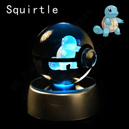 Pokemon 3D Crystal Ball Lamp Set - Perfect Kids Birthday Gift! - Kaiju Mafia