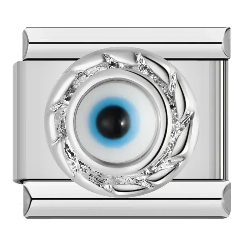 Hapiship 2024 Top Fashion Eye Moon Star Fish Spider Poker Queen Charm Italian Links Fit 9mm Bracelet Making DIY Jewelry DJ854 - Kaiju Mafia