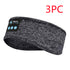 Wireless Bluetooth V5.0 sports headband with music call features, ideal for sleep and workouts, 3-pack set.