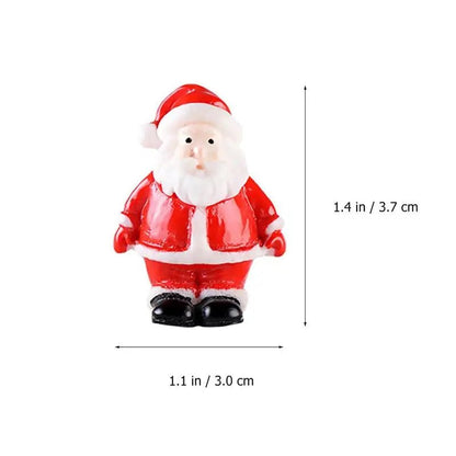 10pcs Xmas Miniature Snowman Figurines Miniature Christmas Figurines Miniature Decor Santa Claus Micro Landscape Snow Decor - Kaiju Mafia